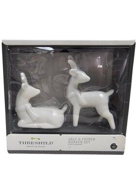 NEW!!! Threshold White Deer Salt And Pepper Shaker Set